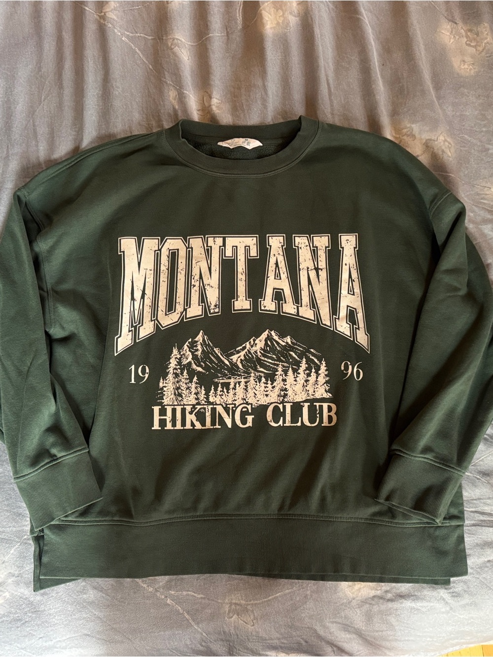 Primark Green Montana Graphic Oversized Sweatshirt